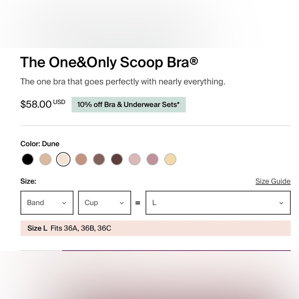 Knix The One&Only Scoop Bra Molded Cups Customizable Straps Size L Fits 36 ABC - Picture 7 of 12